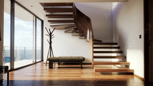 modern living room with staircase