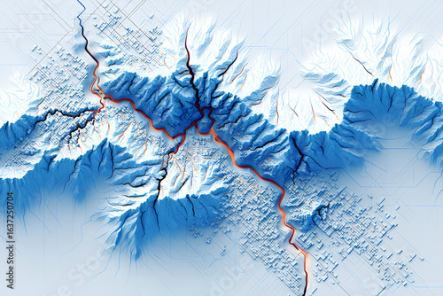 都会の地震ハザードマップのイメージ（3D）