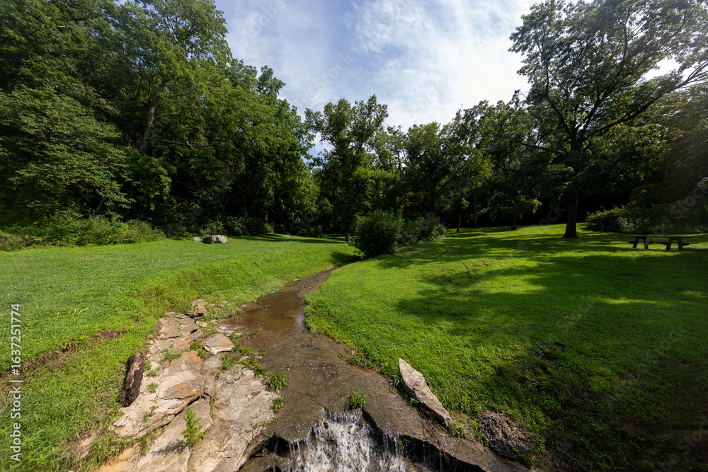 Naklejka premium stream path in the park