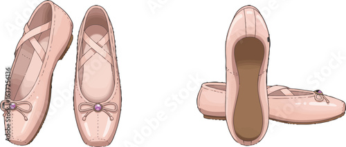 Elegant pink ballet slippers showcase a refined aesthetic and delicate craftsmanship