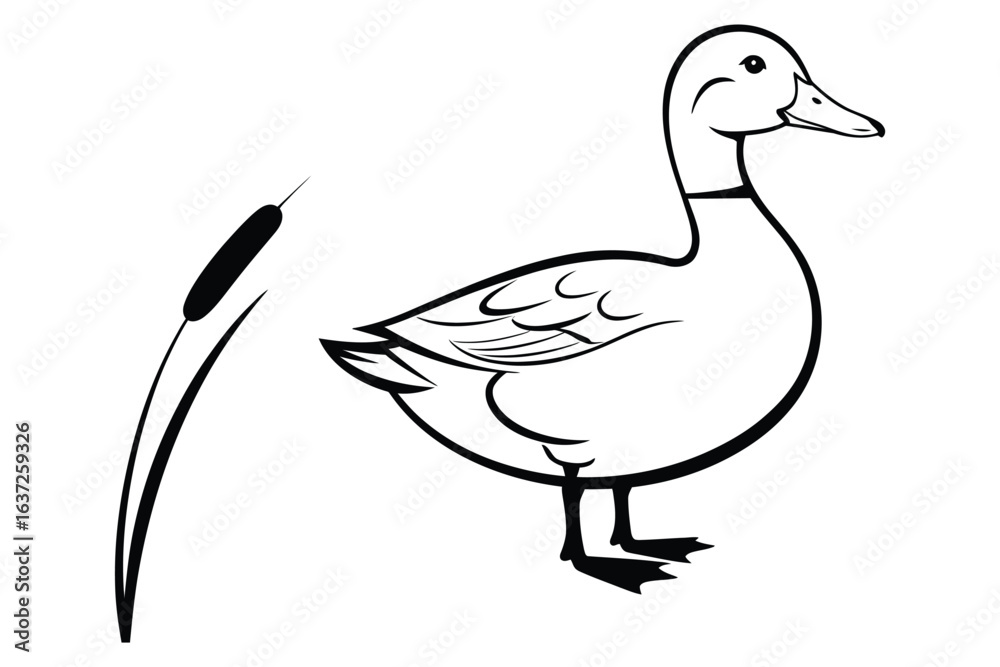 goose line art vector illustration goose line art vector illustration