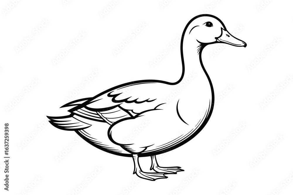 goose outline line art vector for creative artwork goose outline line art vector for creative artwork