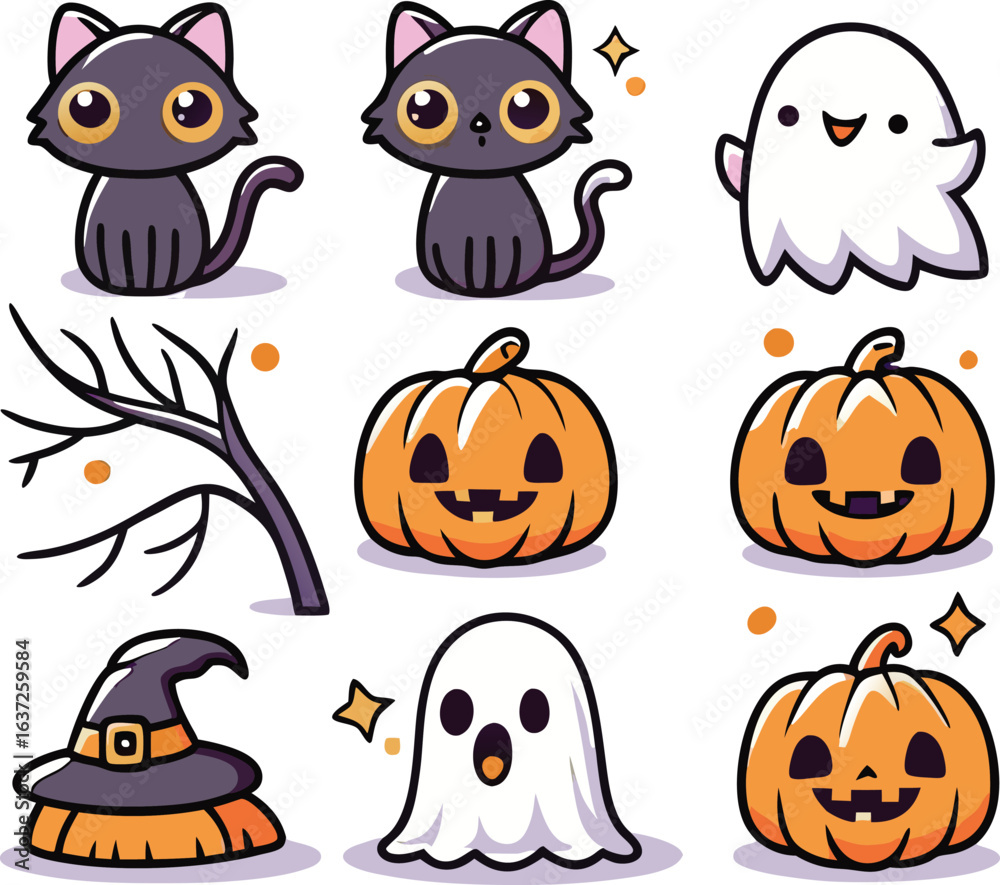 Fototapeta premium Spooky halloween character with festive decorations