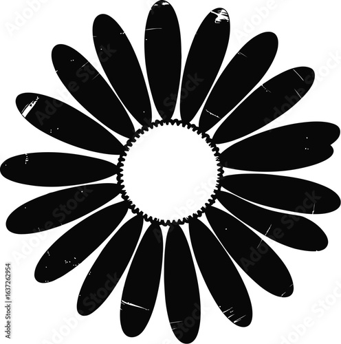 Black daisy petal silhouette flower petals