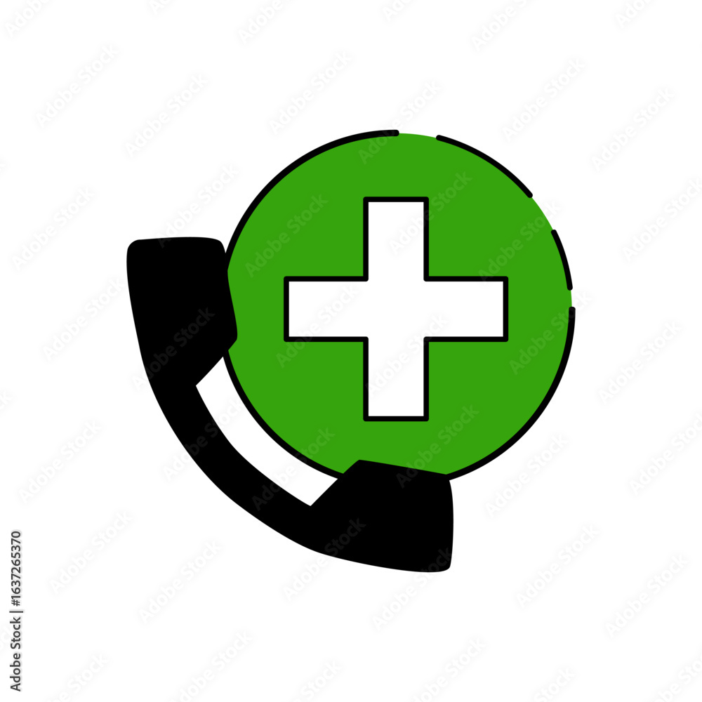 Obraz premium Emergency call icon on white background.