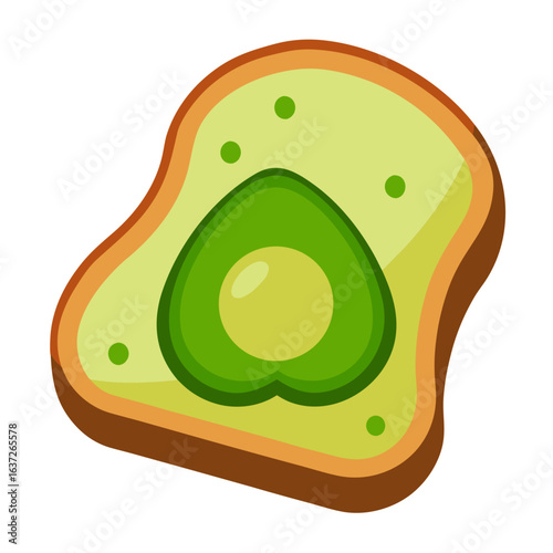 Avocado toast vector on white background