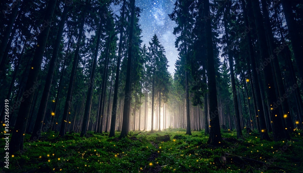 Obraz premium Enchanted forest at twilight