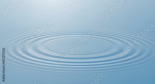Tranquil blue water surface with expanding concentric ripples. A serene and calming background concept for meditation and clarity.