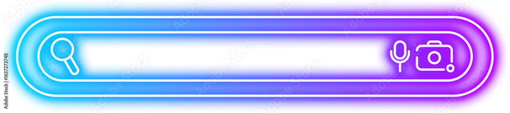 Fototapeta premium Neon Search Bar Line Icon