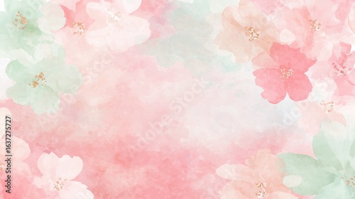 Invite serenity with this dreamy watercolor floral background for your spring projects and creative designs