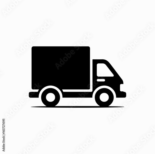 Wallpaper Mural Delivery Truck Icon – Minimal Black Silhouette of Small Cargo Vehicle Torontodigital.ca