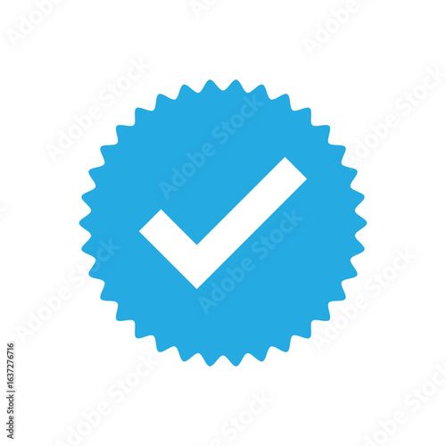 Blue Verified badge icon set. Set of check mark icons. Blue checkmark tick verified badge icon vector, social media verified profile symbol, approval certification sign. vector illustration eps 10.