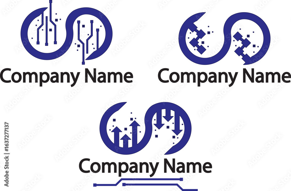 Fototapeta premium Letter S Logo Technology Crypto Business Icon For Website Logotype Unique Logo Design Vector