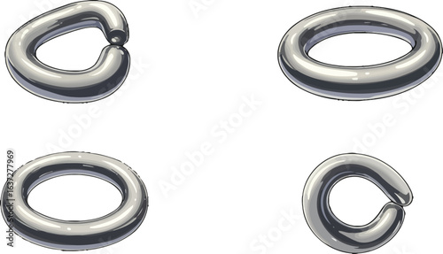 Four metallic rings representing connection, unity and infinite concepts