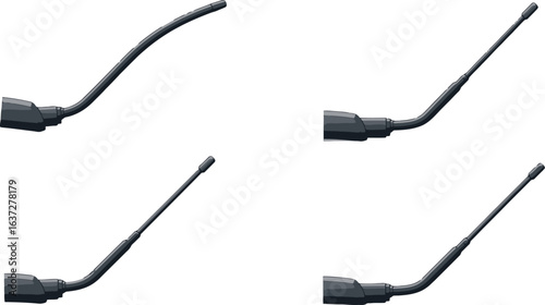 Antenna array showcasing diverse signal propagation designs on white background