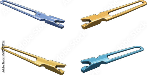 Colorful clothespins arrayed in a symmetrical design on a pure white surface
