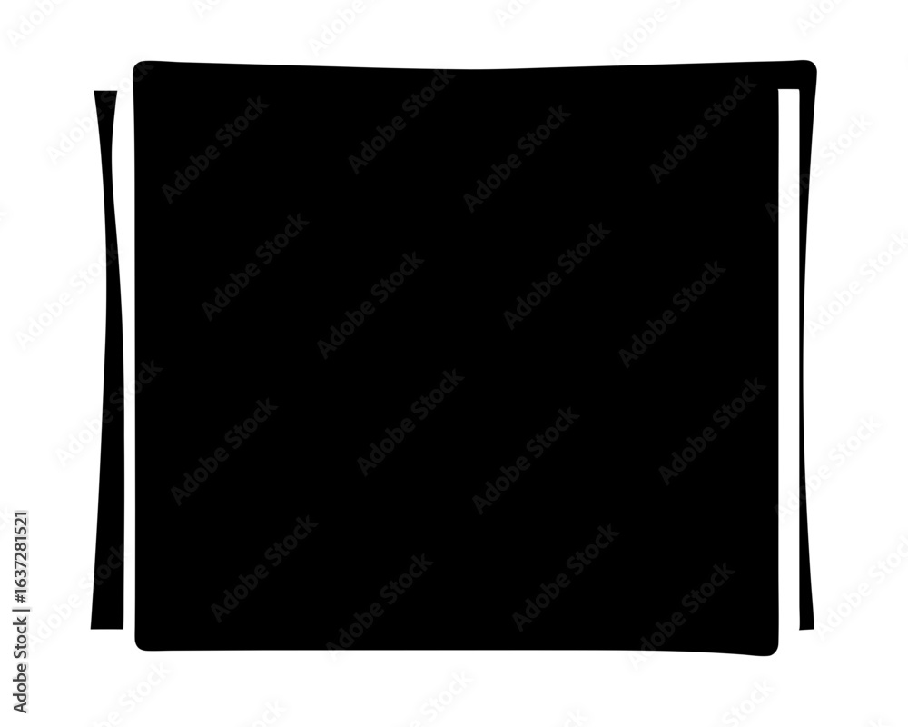 Obraz premium Black rectangle on white background with irregular borders provides a modern touch