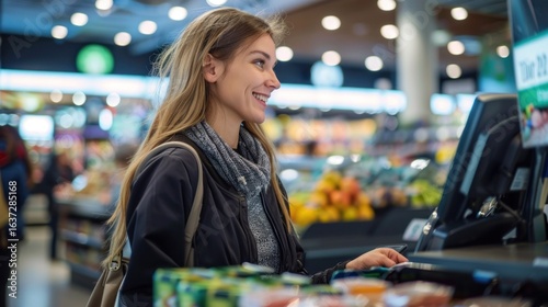 Customer paying at a supermarket checkout stock photo --ar 16:9 --raw --v 6 Job ID: cdb2a92e-6ebd-4d62-a0b1-ff4769861093