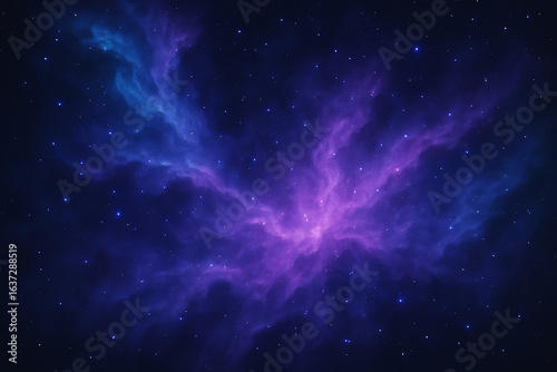 Vibrant Purple and Blue Nebula in Deep Space galaxy