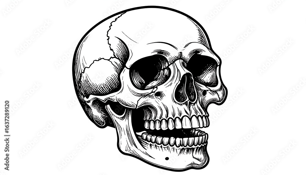 Obraz premium Detailed skull graphic