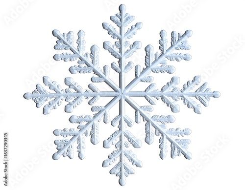 Detailed, symmetrical snowflake design