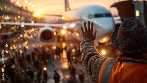 Airplane Departure Crowd Farewell