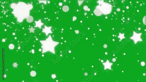 White Glitter Sparkles on Green Screen with Bokeh and Light Dust Effects