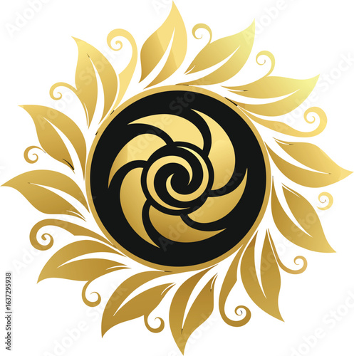  gilded floral ornament symmetrical spiral vines