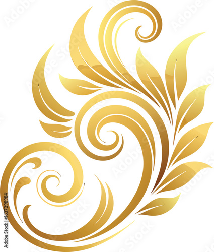 opulent gold floral swirl intricate tendrils