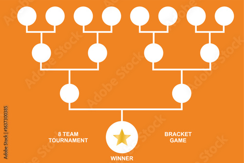 bracket game tournament vector template illustration 8 team from top to down