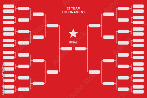 bracket game tournament vector template illustration 32 team