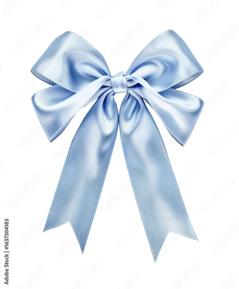 Naklejka premium Light-blue satin ribbon bow