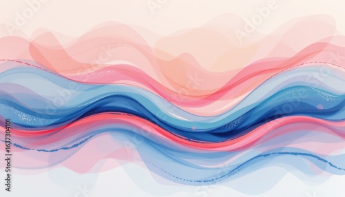 Abstract Fluid Forms Blue and Peach Gradient
