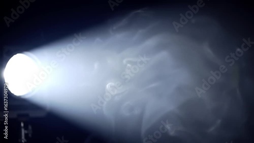 White Spotlight with Ambient Smoke on Dark Cinematic Background