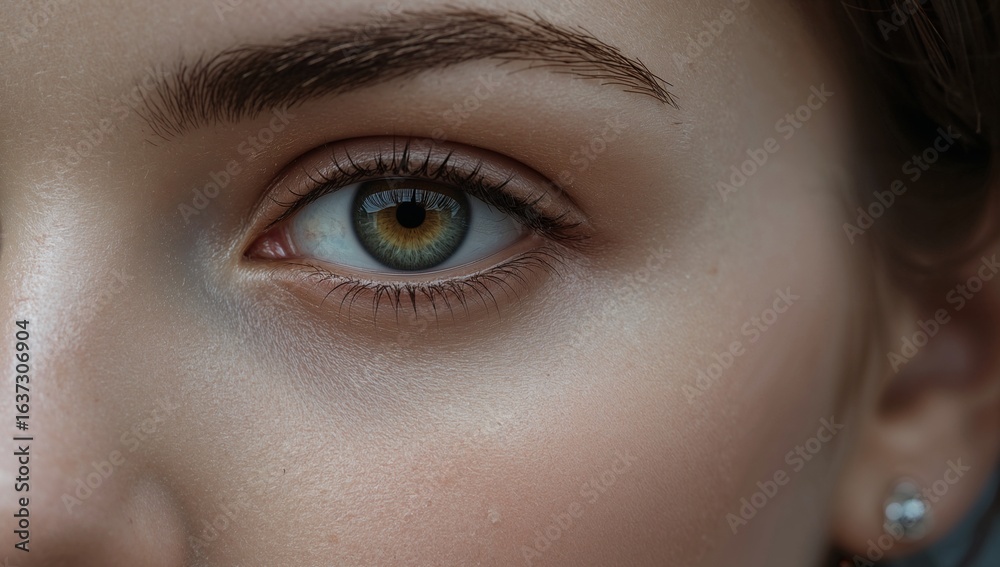 Fototapeta premium Close-up of a human eye with detailed iris