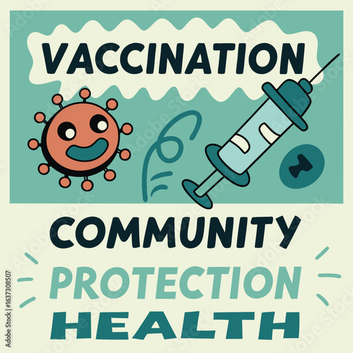 Vector poster encouraging vaccination in local languages genereed by ai