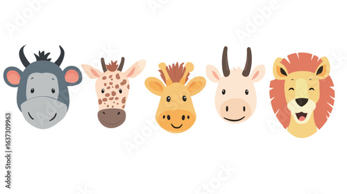 Group of wild animals smiling and coming back together in a natural environment, showcasing joyful and friendly expressions, ideal for wildlife, nature, animal behavior, conservation