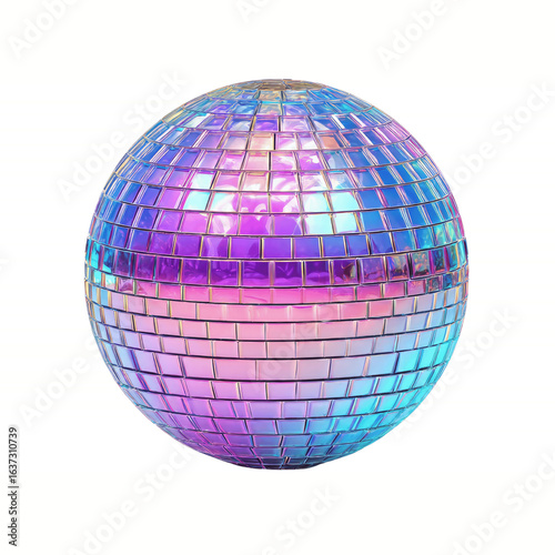 Iridescent Disco Ball on Vibrant Green and Yellow