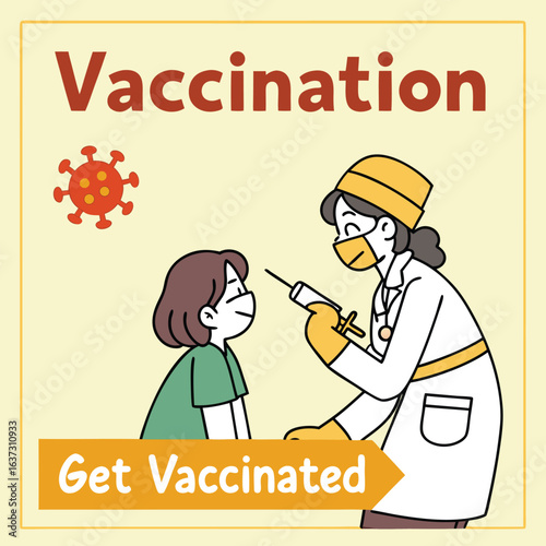 Vector poster encouraging vaccination in local languages genereed by ai