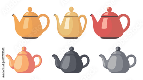 Elegant teapot vector graphic design featuring smooth curves, clean lines, and classic form, perfect for tea culture, kitchenware branding, café menus, and decorative concepts