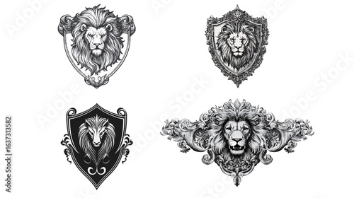 Bold graphic design depicting a lion’s head with strong lines, detailed features, and majestic expression, ideal for branding, mascots, wildlife themes, and powerful emblem concepts, blending strength
