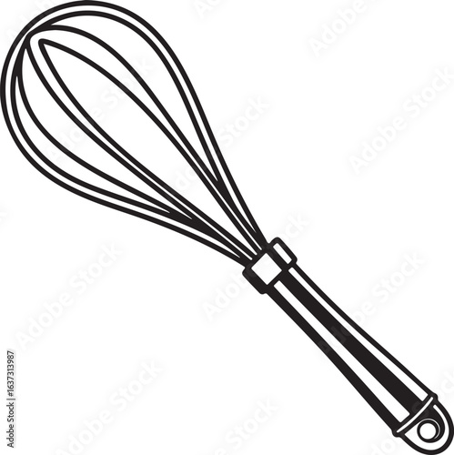 Simple Whisk Kitchen Utensil Illustration