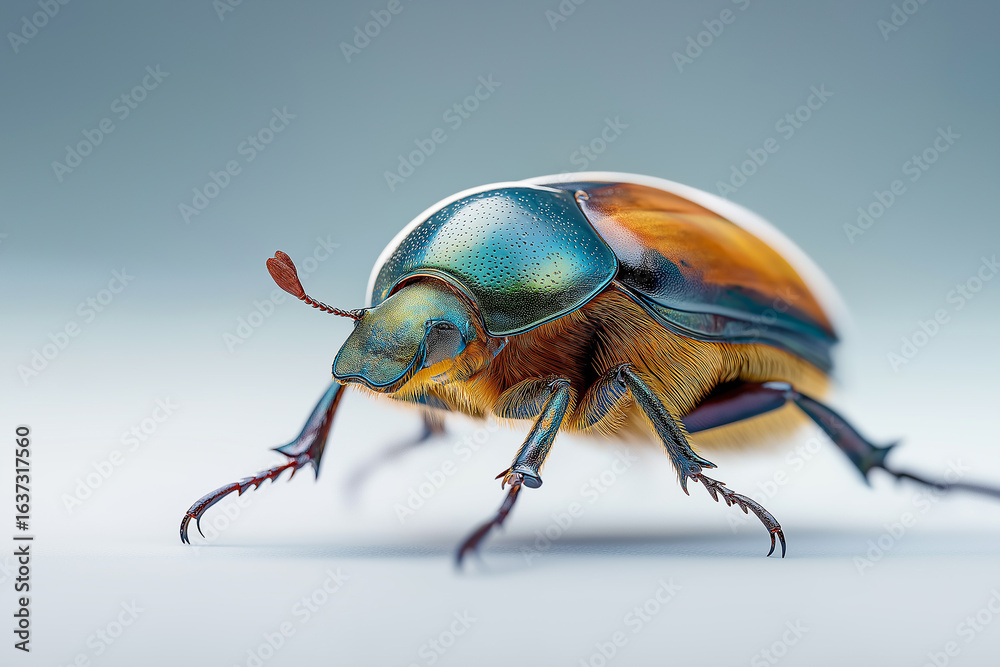 Naklejka premium beetle, insect, bug, nature, animal, macro, isolated, black, white, green, closeup, close-up, wildlife, antenna, coleoptera, scarab, pest, wild, red, entomology, stag, insects