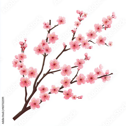 Japanese cherry blossom branches
