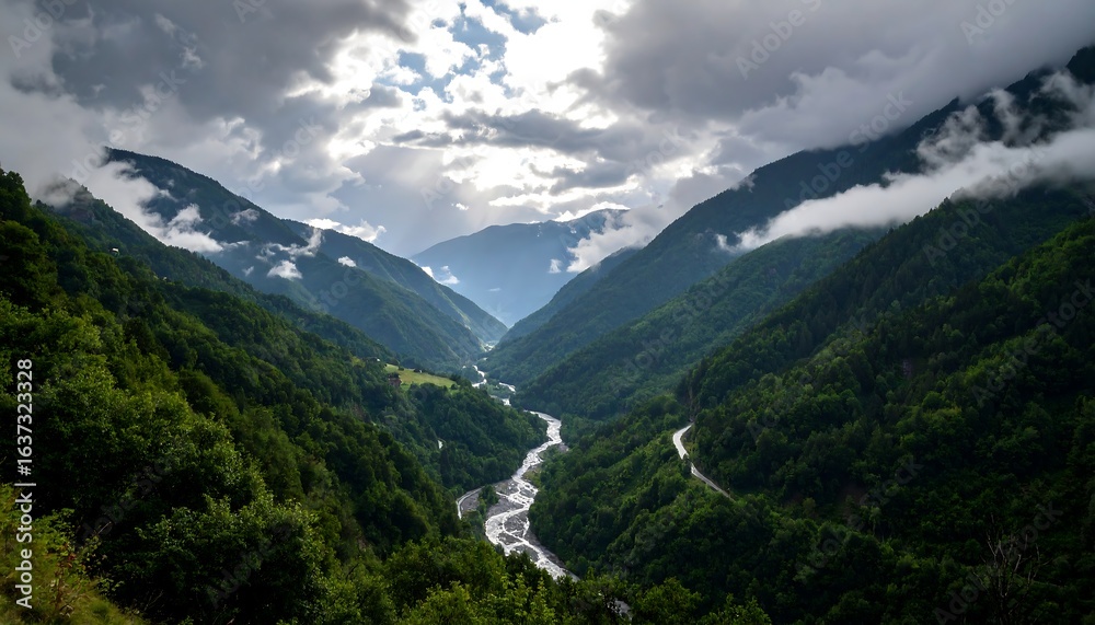 Obraz premium Verdant valley landscape