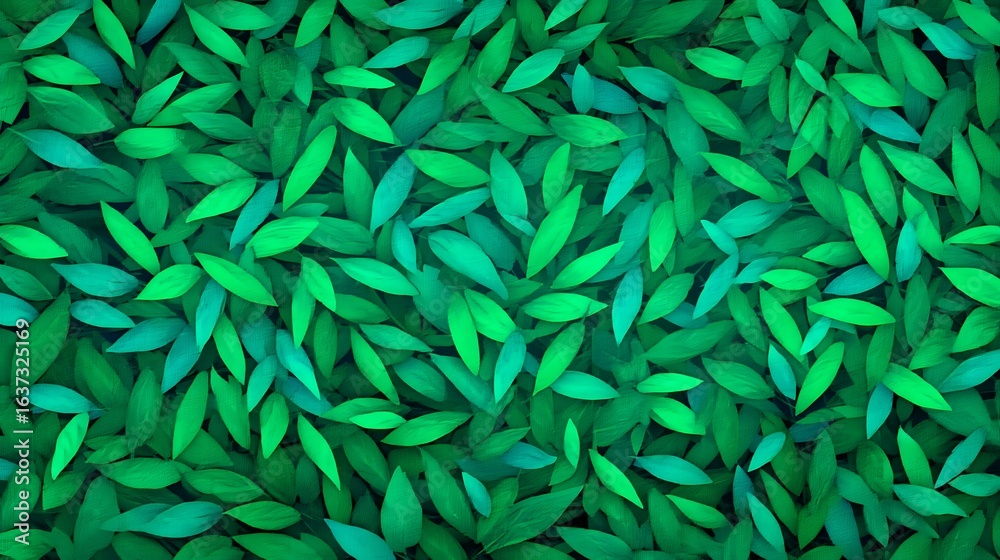Fototapeta premium Vibrant Green and Teal Leaf Texture Background
