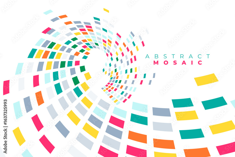 Fototapeta premium modern and colorful mosaic shape swirl pattern wallpaper