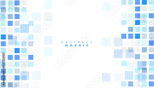 elegant blue mosaic pixelated tiles pattern backdrop design