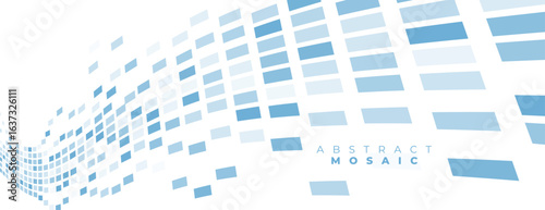 wavy style blue mosaic pixelated pattern backdrop design