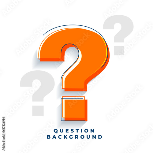 3d style q and a query sign template for web help and information